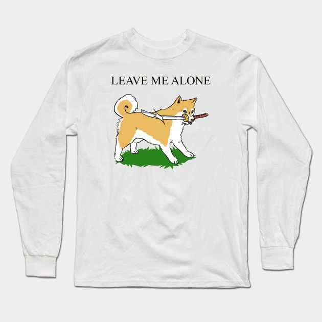 Leave Me Alone Long Sleeve T-Shirt by robbadopolis